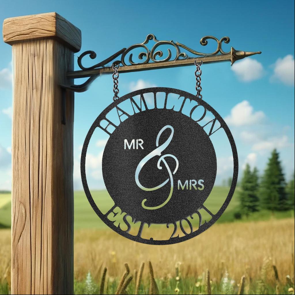 Custom Mr. and Mrs. Metal Art Sign