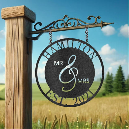 Custom Mr. and Mrs. Metal Art Sign
