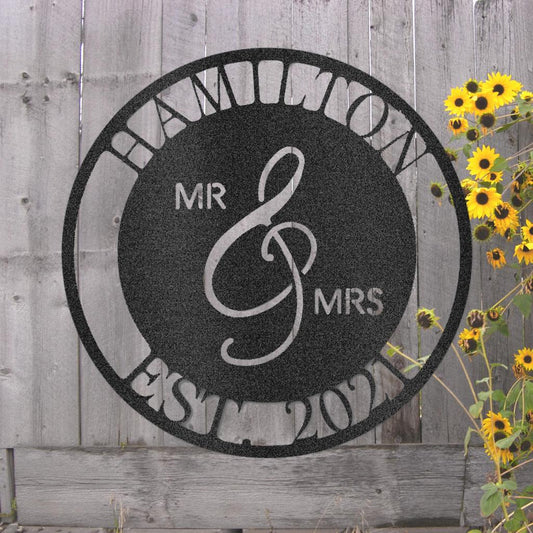 Custom Mr. and Mrs. Metal Art Sign
