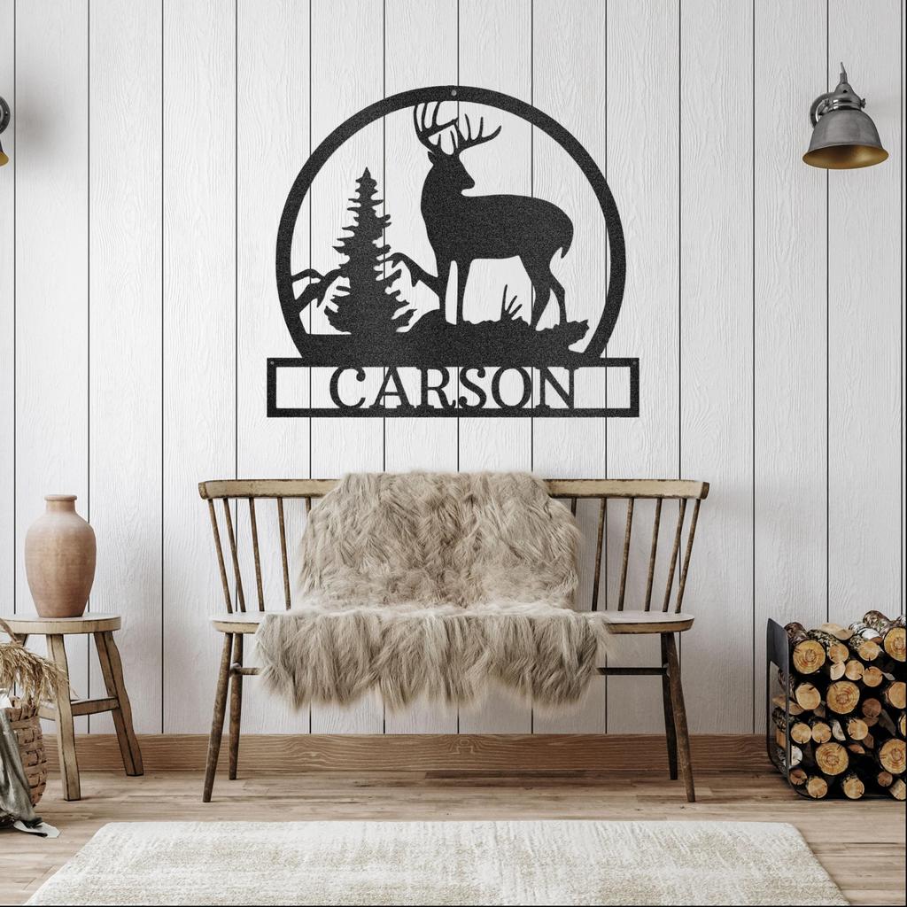 Custom Outdoor Buck Metal Art Sign