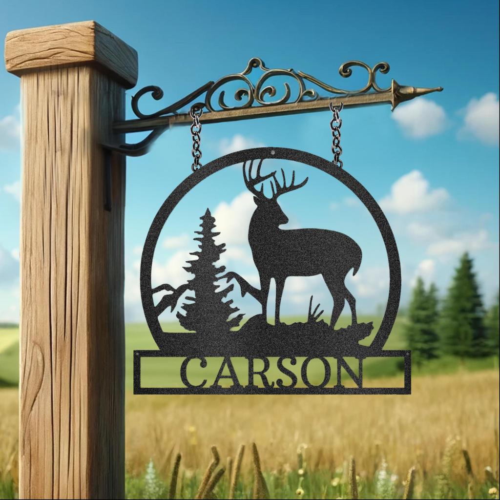 Custom Outdoor Buck Metal Art Sign