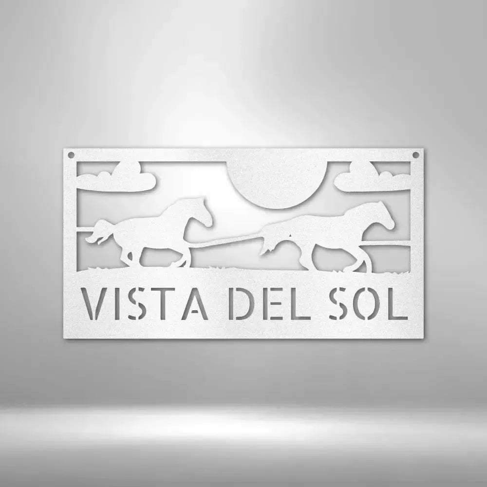 Custom Racing Horses Metal Art Sign