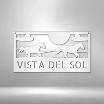 Custom Racing Horses Metal Art Sign