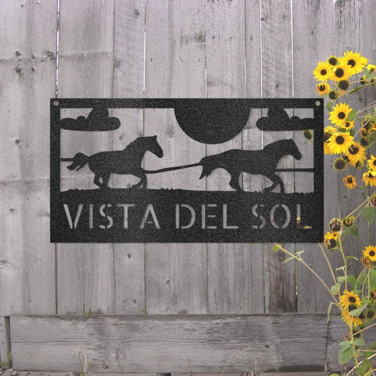 Custom Racing Horses Metal Art Sign