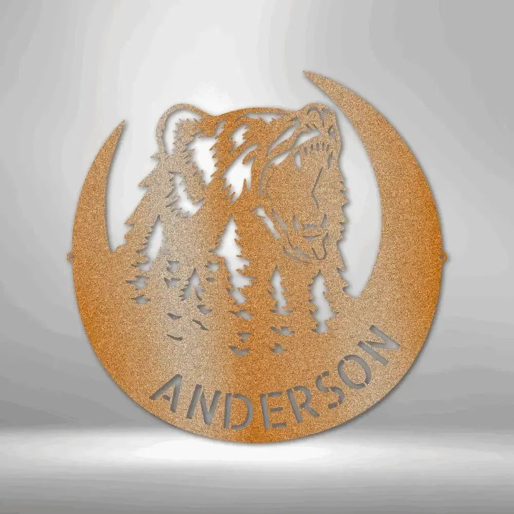 Custom Roaring Bear Metal Art Sign