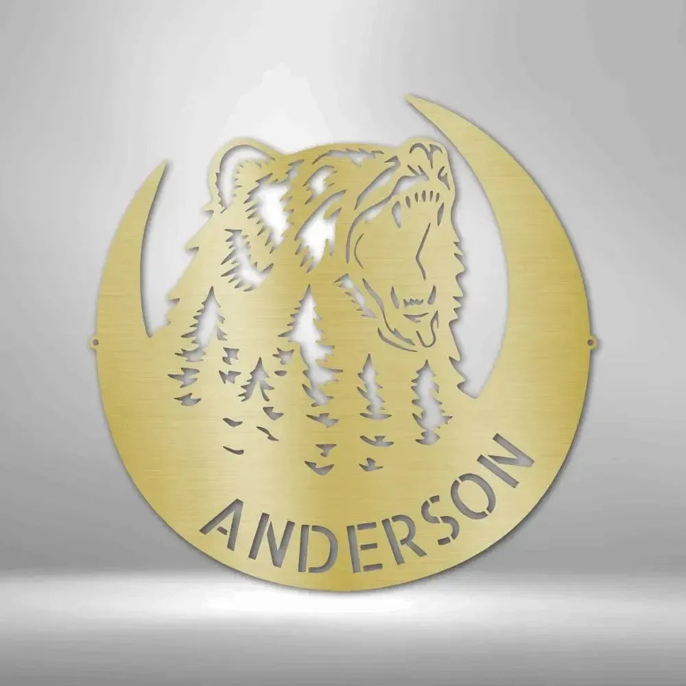 Custom Roaring Bear Metal Art Sign