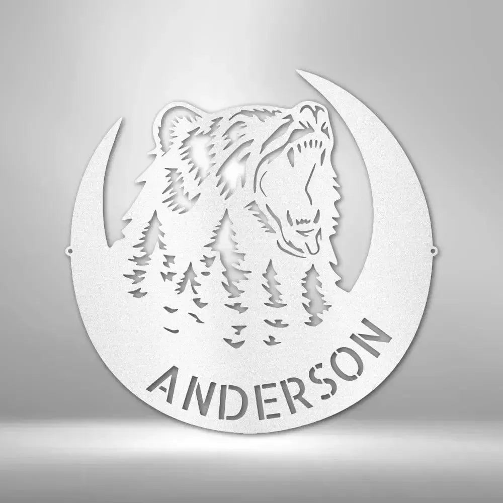 Custom Roaring Bear Metal Art Sign