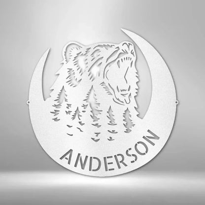 Custom Roaring Bear Metal Art Sign