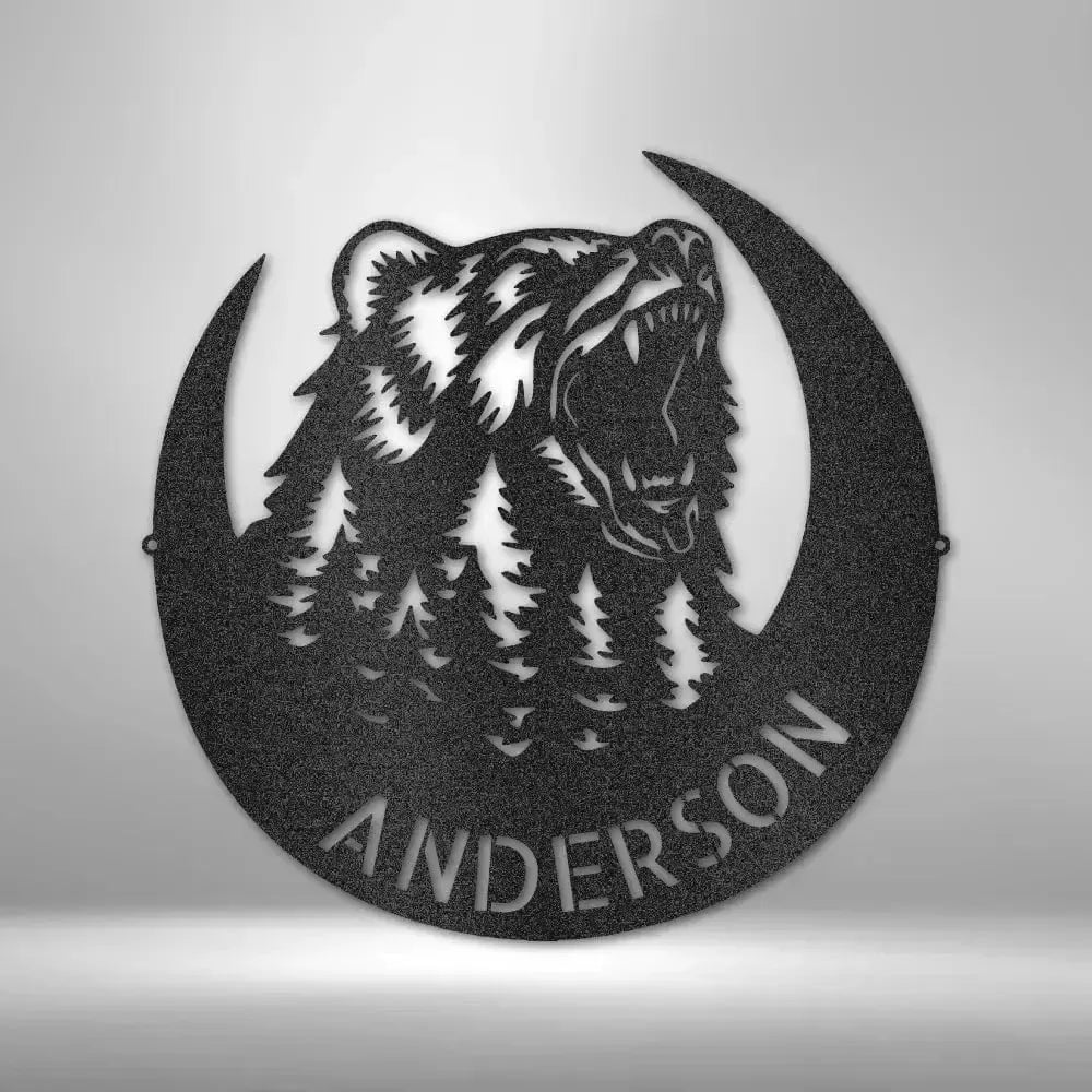 Custom Roaring Bear Metal Art Sign