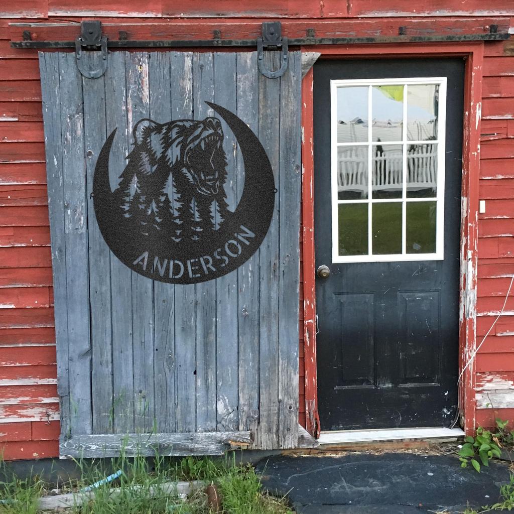 Custom Roaring Bear Metal Art Sign