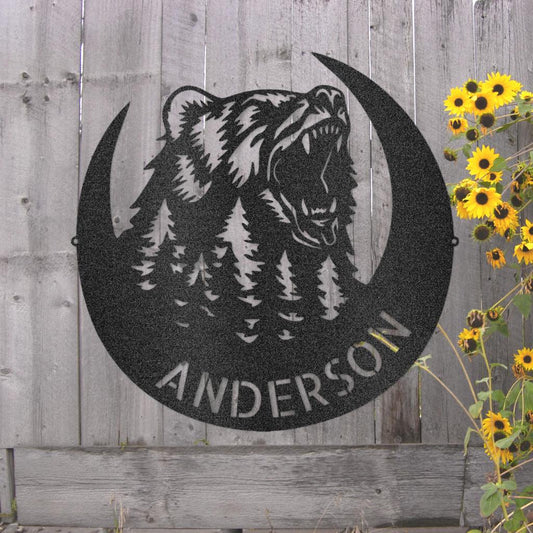 Custom Roaring Bear Metal Art Sign