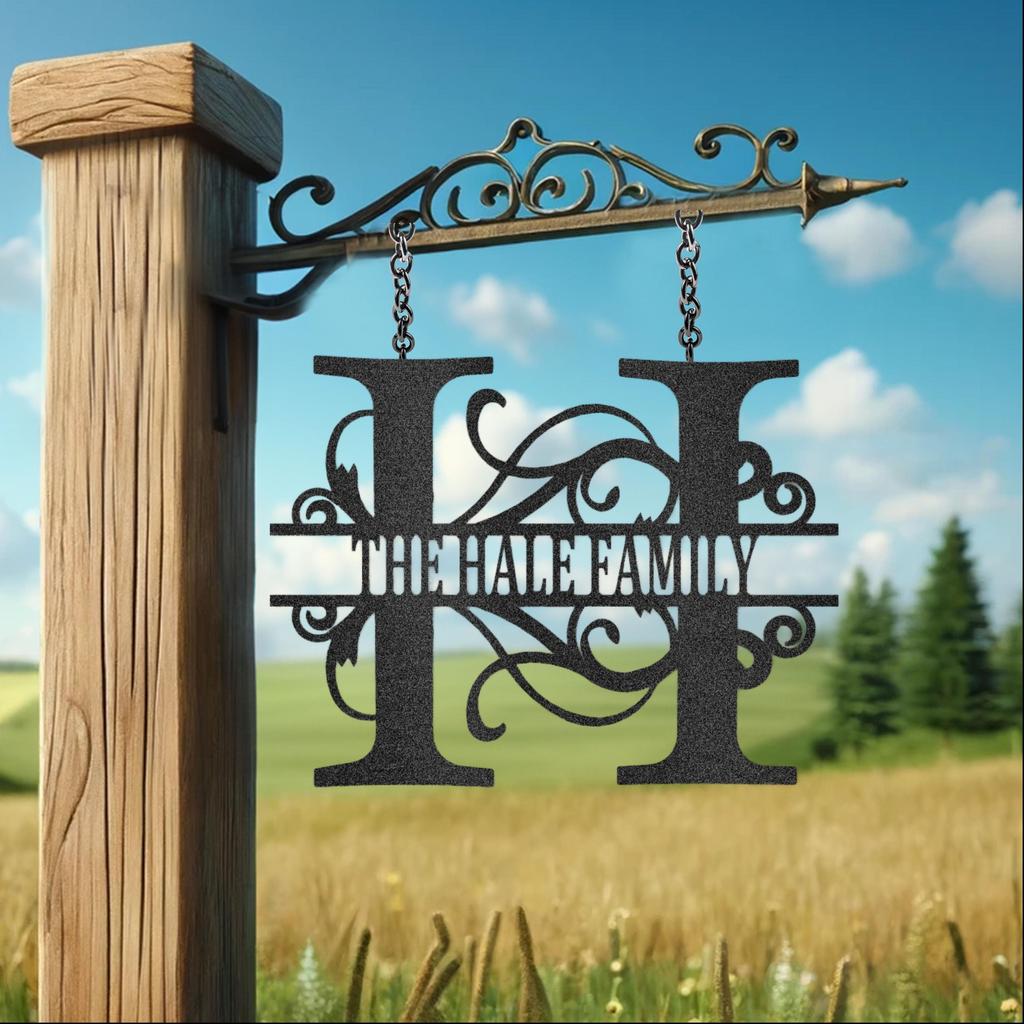 Custom Split Letter Metal Art Sign