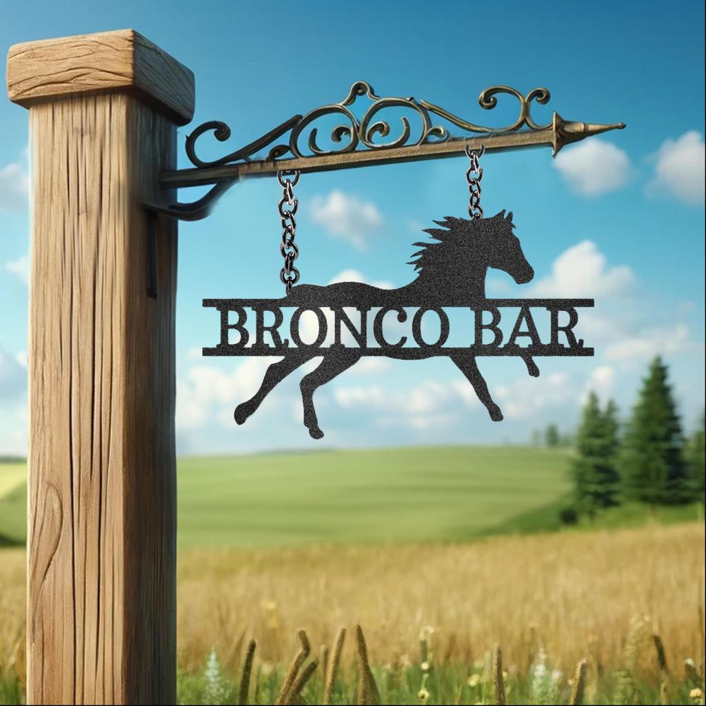 Custom Sprinting Horse Metal Art Sign