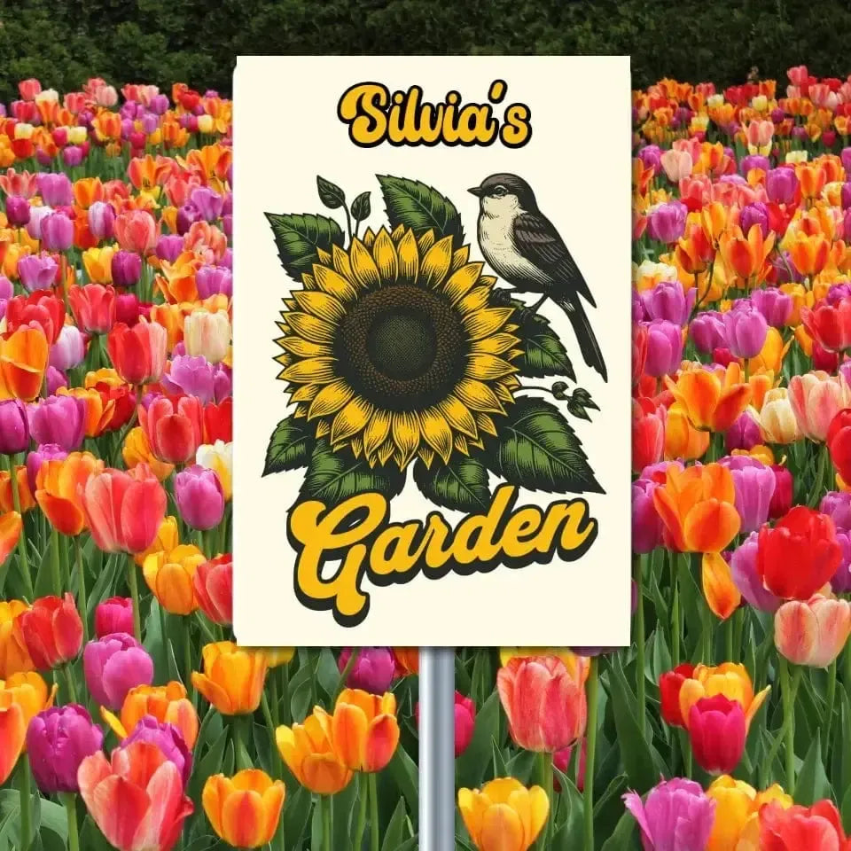 Custom Sunflower with Bird Garden Sign
