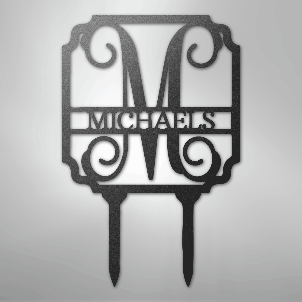 Custom Vine Stake Metal Art Sign