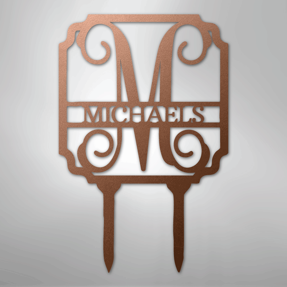 Custom Vine Stake Metal Art Sign