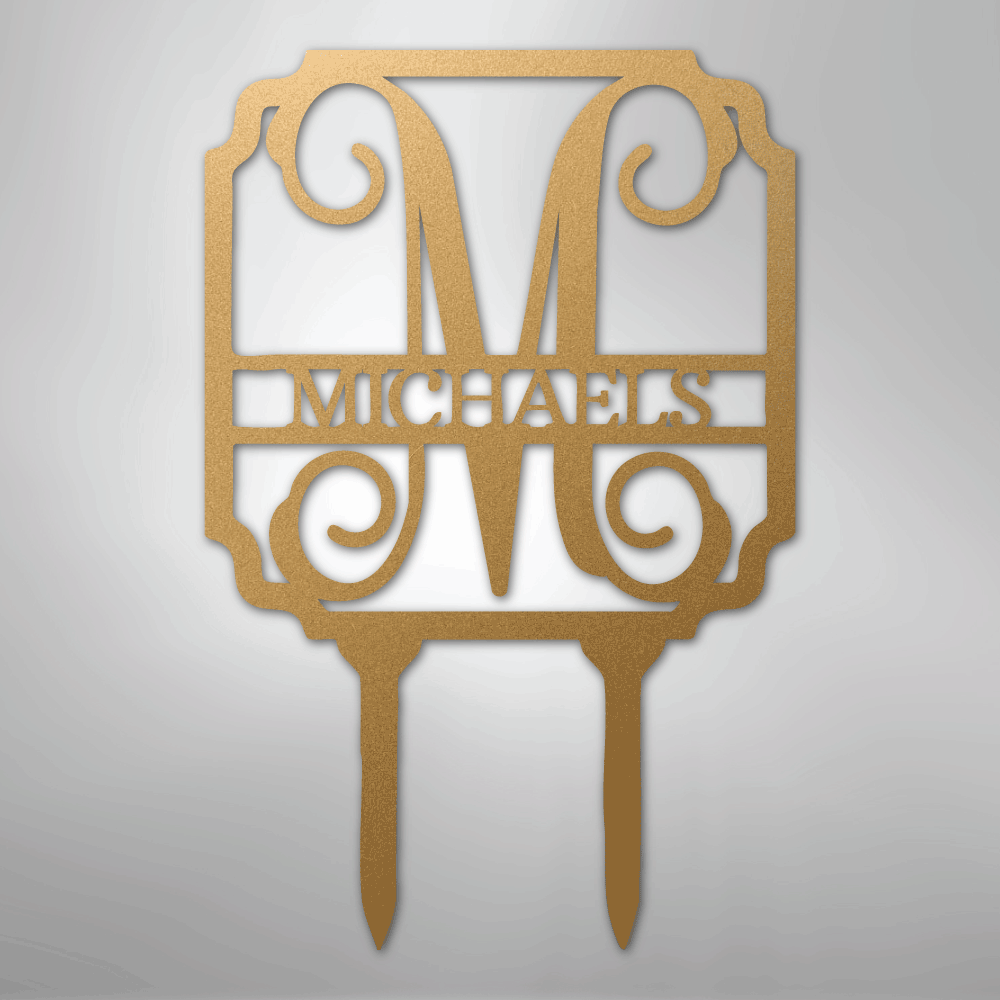 Custom Vine Stake Metal Art Sign