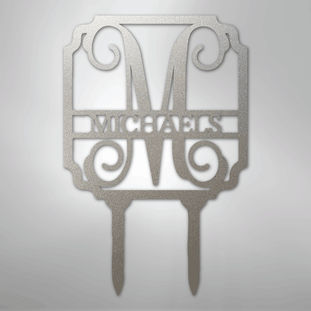 Custom Vine Stake Metal Art Sign