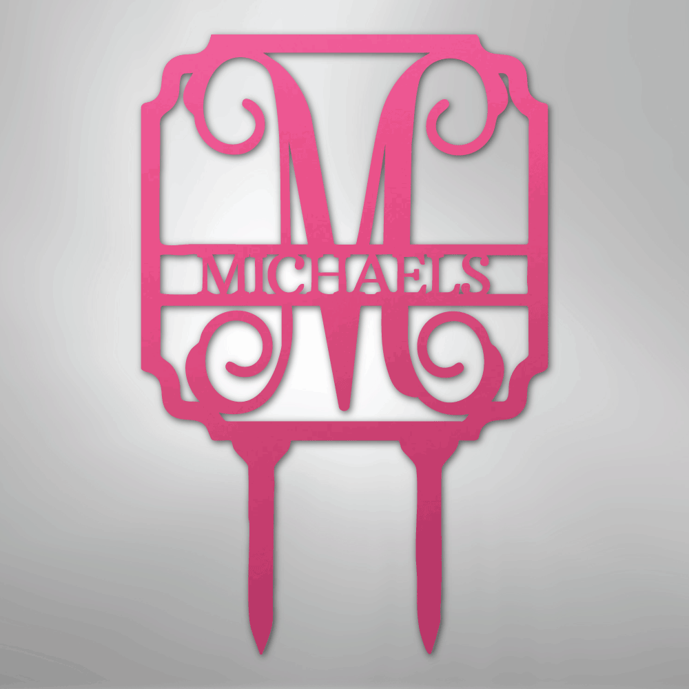 Custom Vine Stake Metal Art Sign