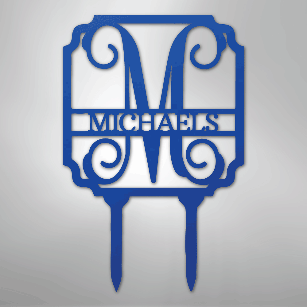 Custom Vine Stake Metal Art Sign