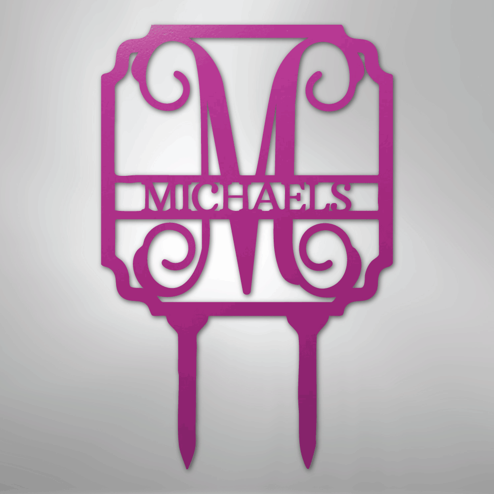 Custom Vine Stake Metal Art Sign
