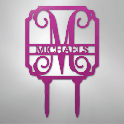 Custom Vine Stake Metal Art Sign