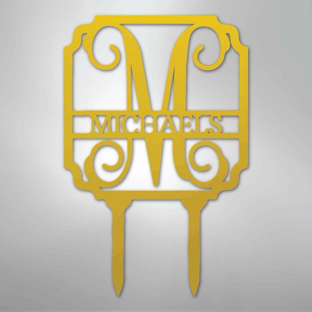 Custom Vine Stake Metal Art Sign
