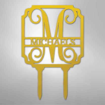 Custom Vine Stake Metal Art Sign