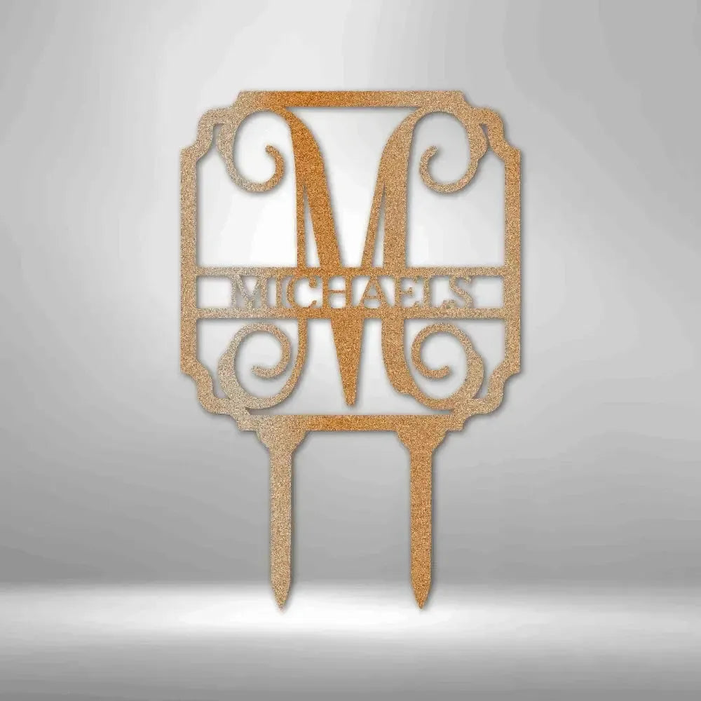 Custom Vine Stake Metal Art Sign