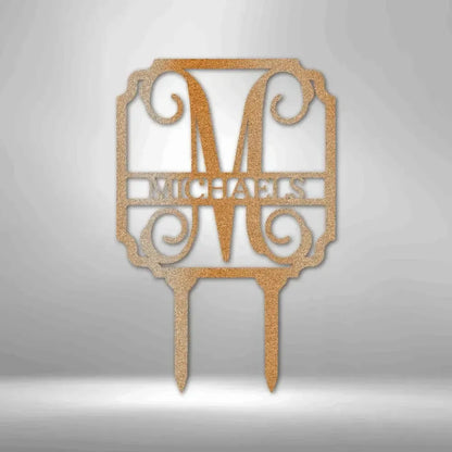 Custom Vine Stake Metal Art Sign
