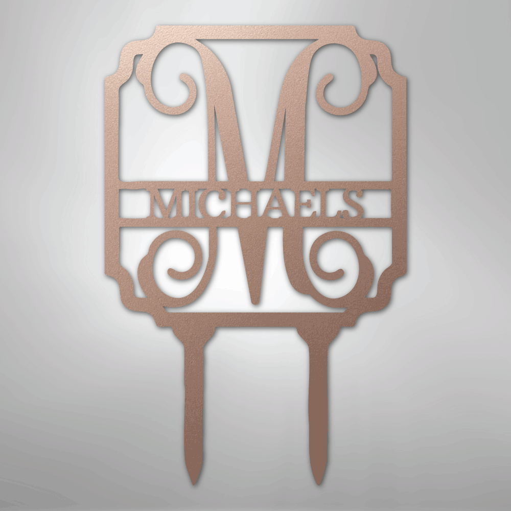 Custom Vine Stake Metal Art Sign