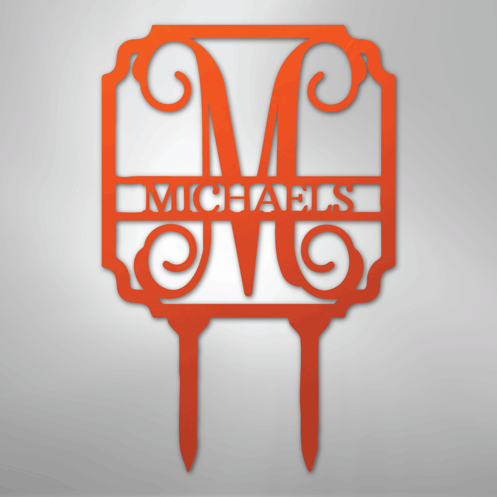 Custom Vine Stake Metal Art Sign