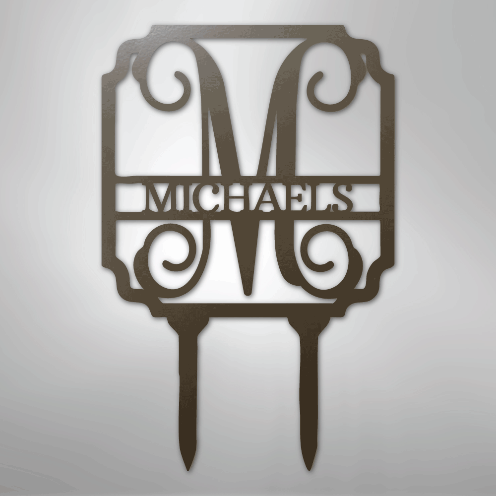 Custom Vine Stake Metal Art Sign