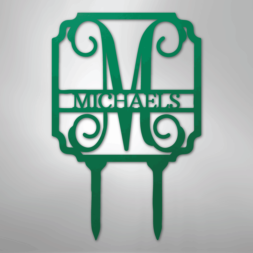Custom Vine Stake Metal Art Sign