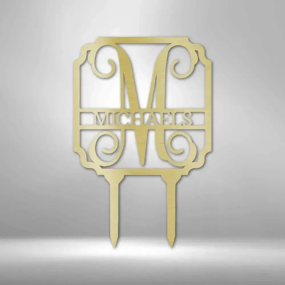 Custom Vine Stake Metal Art Sign