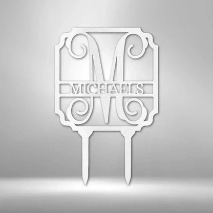 Custom Vine Stake Metal Art Sign