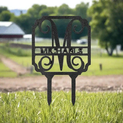 Custom Vine Stake Metal Art Sign