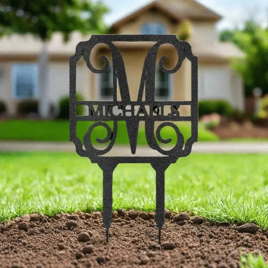 Custom Vine Stake Metal Art Sign