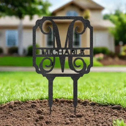 Custom Vine Stake Metal Art Sign