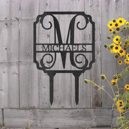 Custom Vine Stake Metal Art Sign