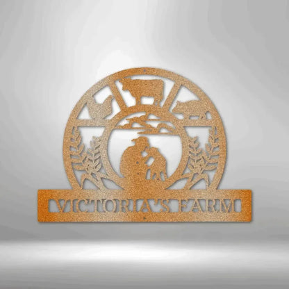 Custom Wheat Field Metal Art Sign