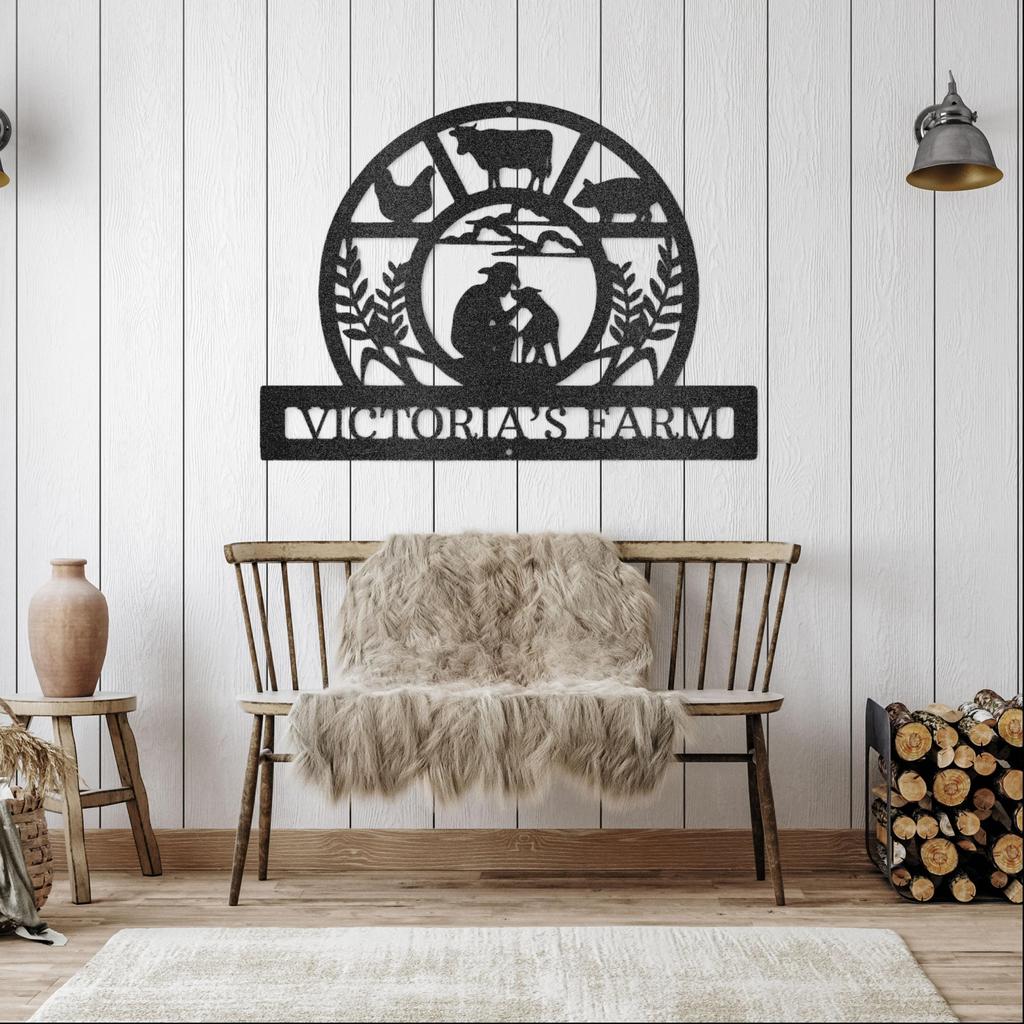 Custom Wheat Field Metal Art Sign