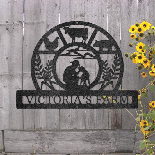 Custom Wheat Field Metal Art Sign