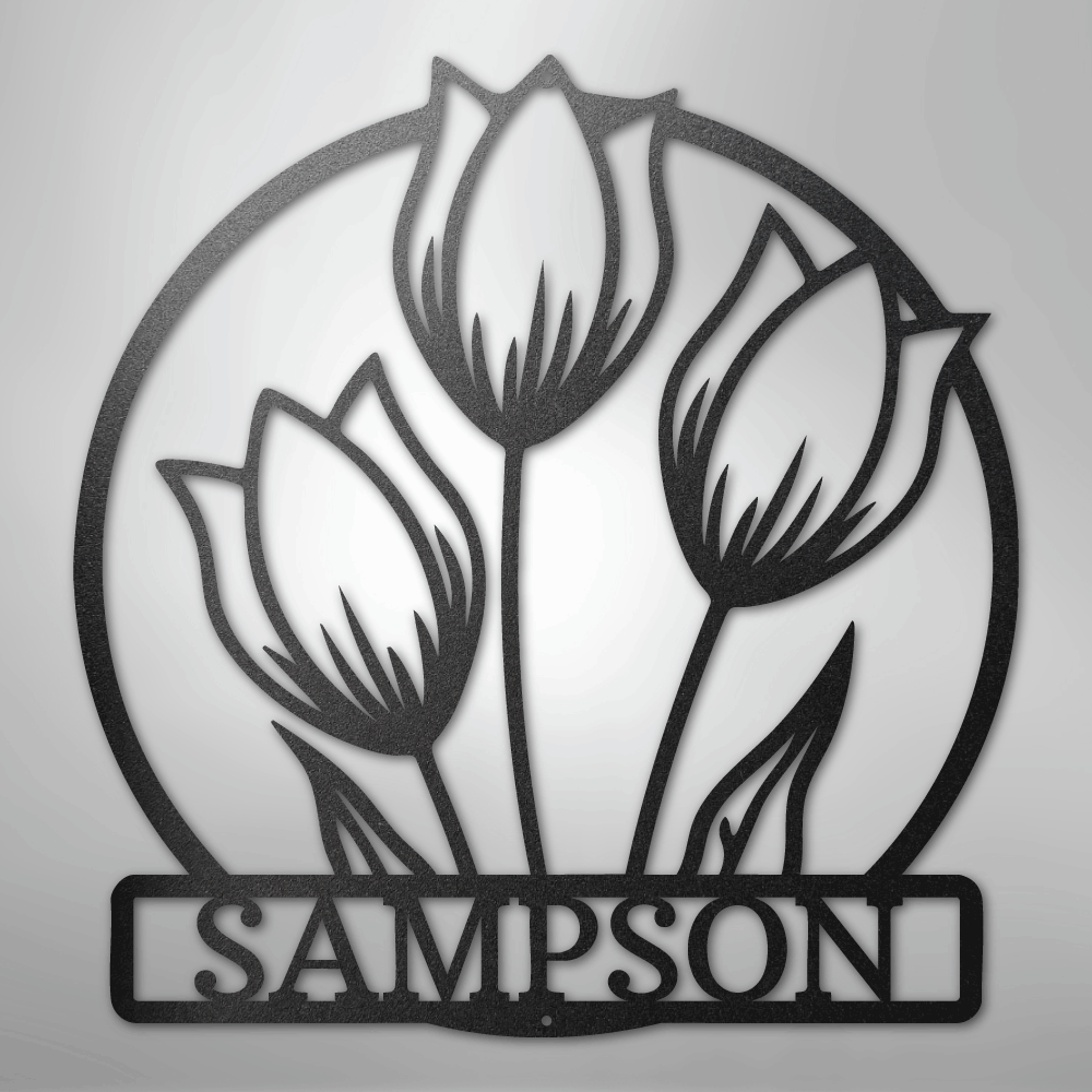 Custom Wild Tulip Metal Art Sign