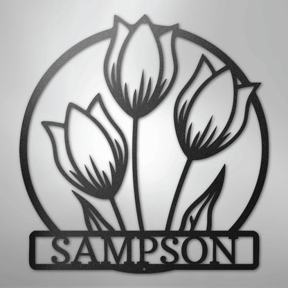 Custom Wild Tulip Metal Art Sign