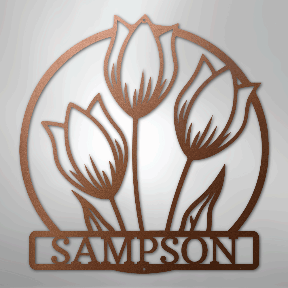 Custom Wild Tulip Metal Art Sign