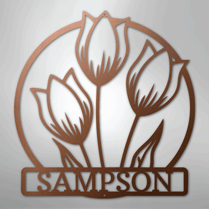 Custom Wild Tulip Metal Art Sign