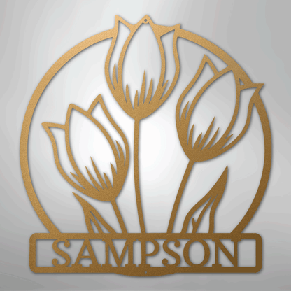 Custom Wild Tulip Metal Art Sign