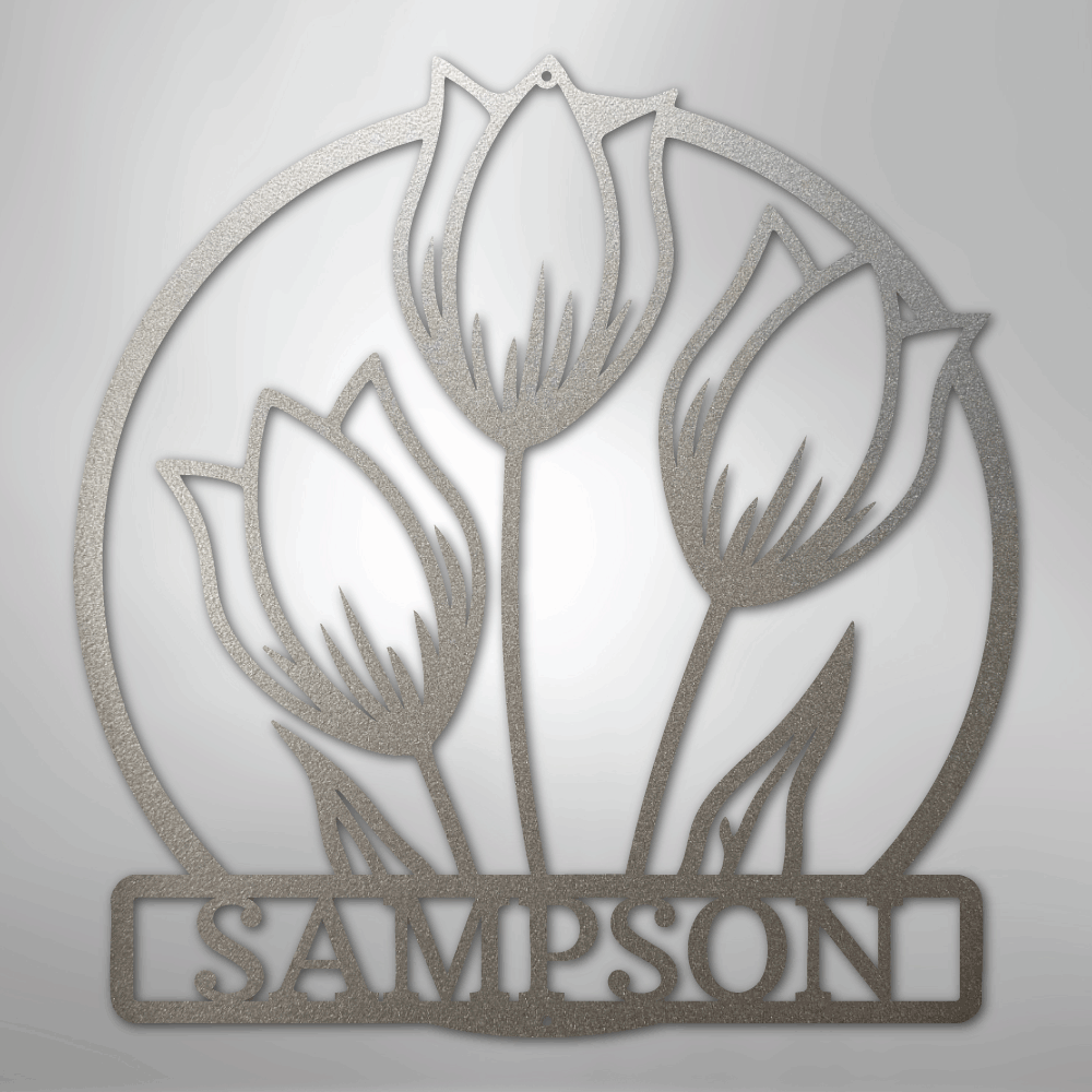 Custom Wild Tulip Metal Art Sign