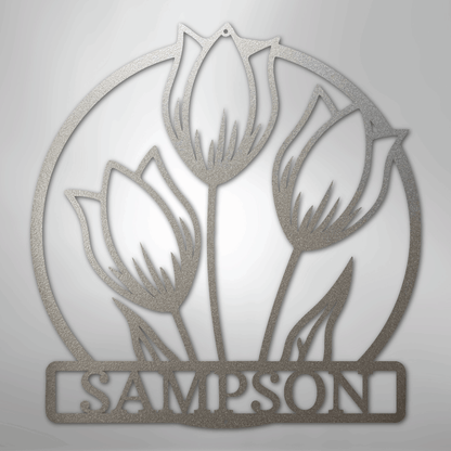 Custom Wild Tulip Metal Art Sign